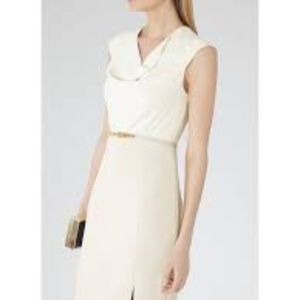 Reiss Cipria Textured Dress, Cream/Ivory